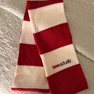 Love Actually Red and White Striped Scarf